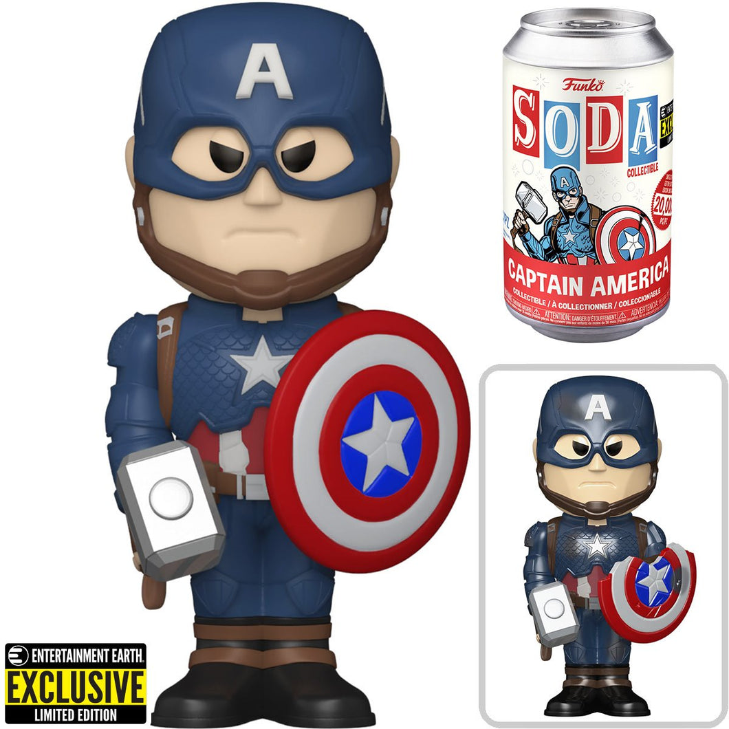 Avengers: Endgame Captain America Vinyl Funko Soda Figure - Entertainment Earth Exclusive